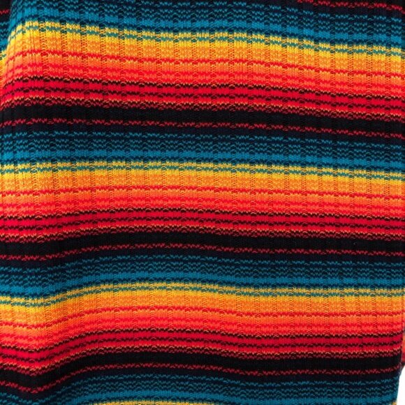 VTG Ribbed Rainbow Striped V-Neck Knit Top - Picture 5 of 6